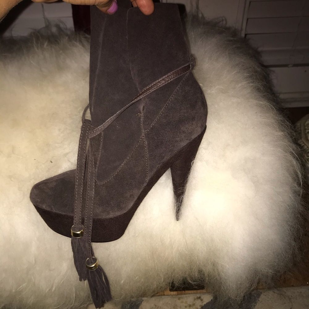 Colin Stuart Briwn Platform Booties - image 5